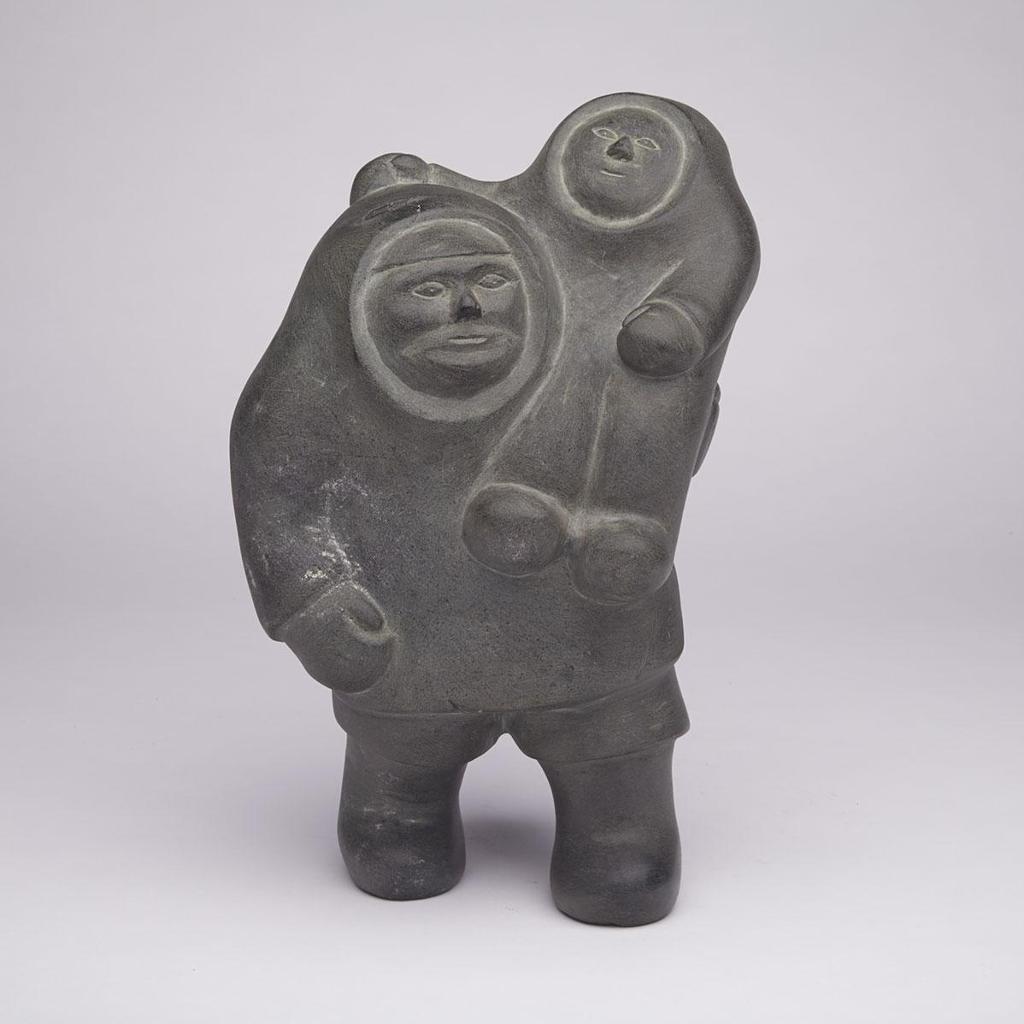 Mathew Aqigaaq (1940-2010) - Standing Figure Holding Child