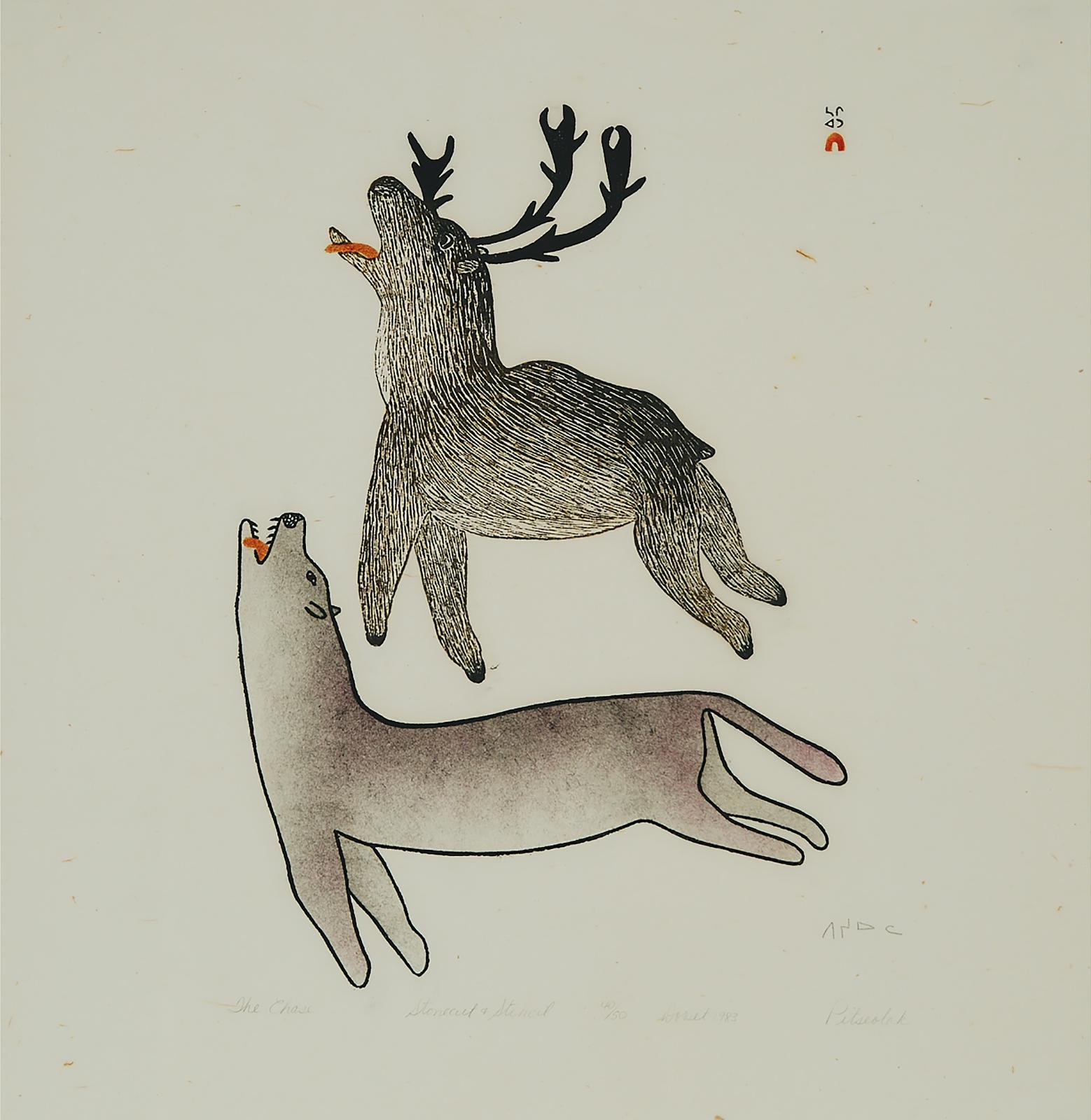 Pitseolak Ashoona (1904-1983) - The Chase