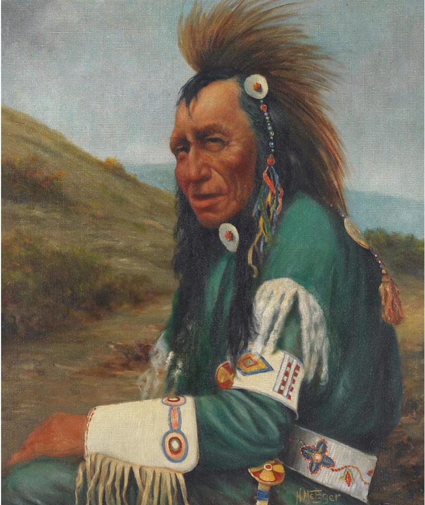 Father Henry Metzger (1877-1949) - Portrait Of A Seated Warrior