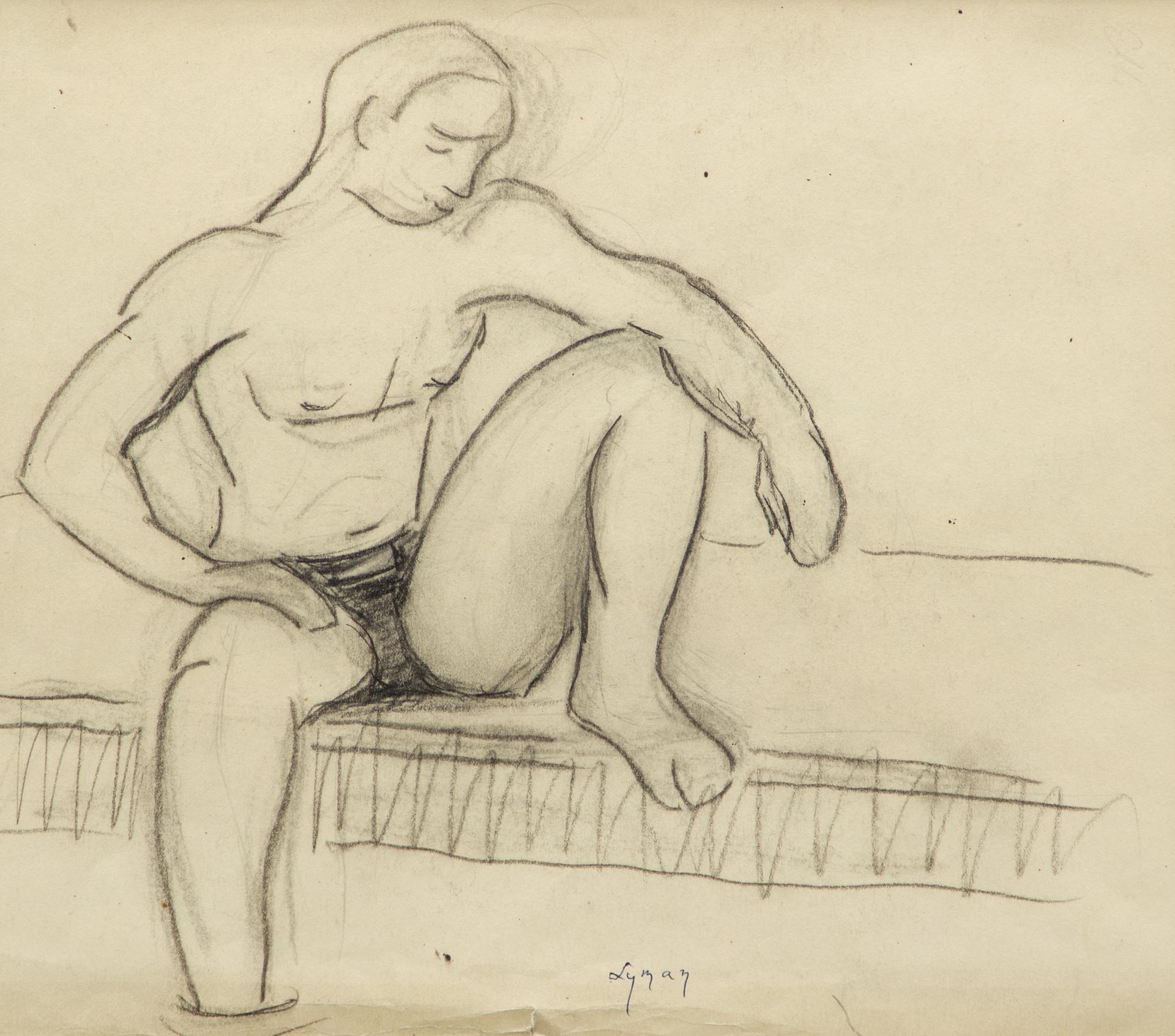 John Goodwin Lyman (1886-1967) - Étude pour Baigneurs sur le quai, Massawippi, 1950