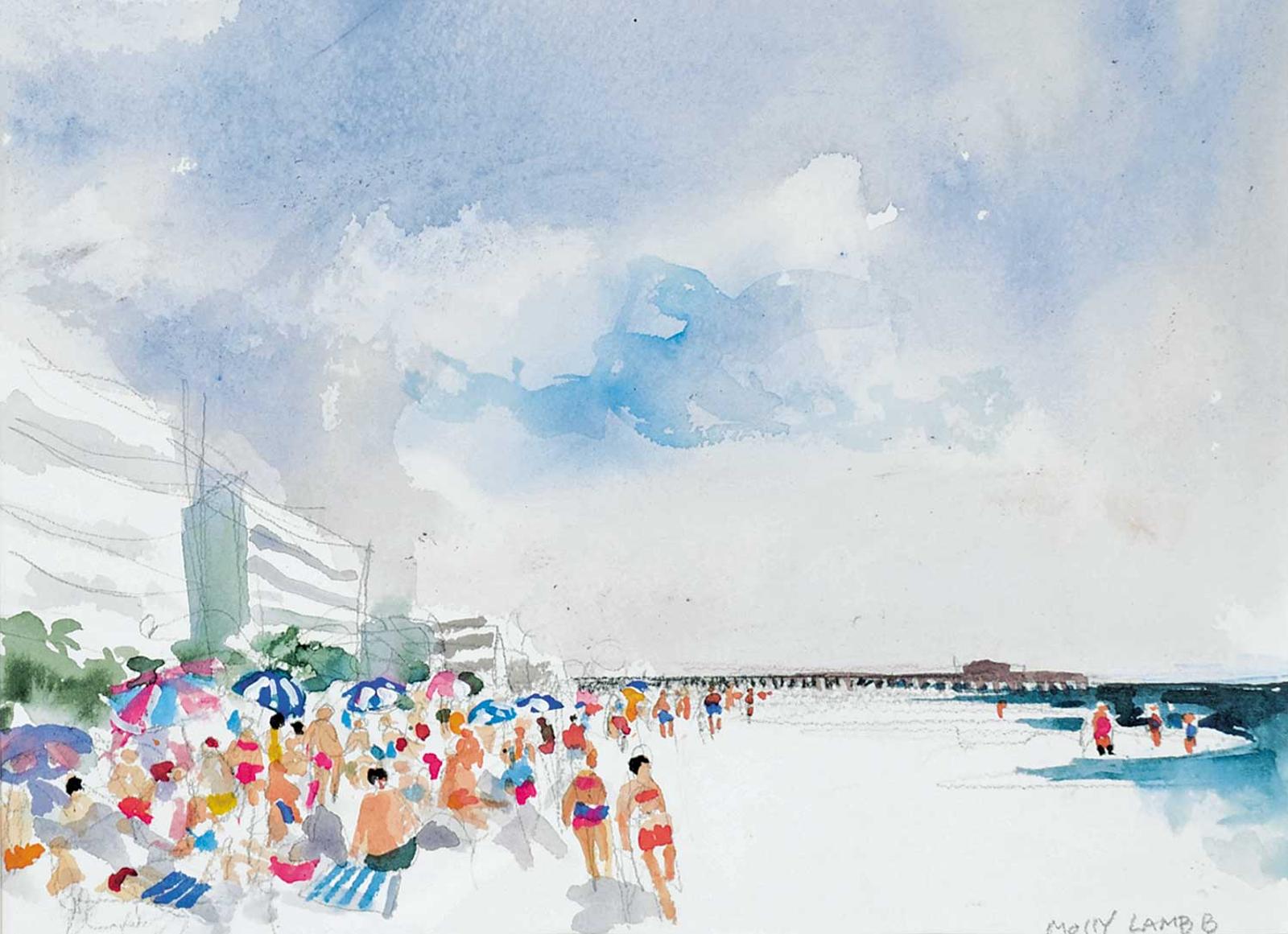 Molly Joan Lamb Bobak (1922-2014) - Beach Crowd [2]