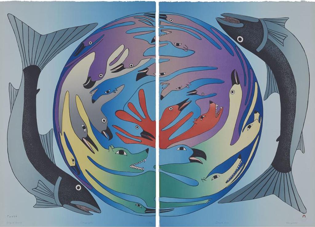 Kenojuak Ashevak (1927-2013) - Song Of Spring (Diptych)