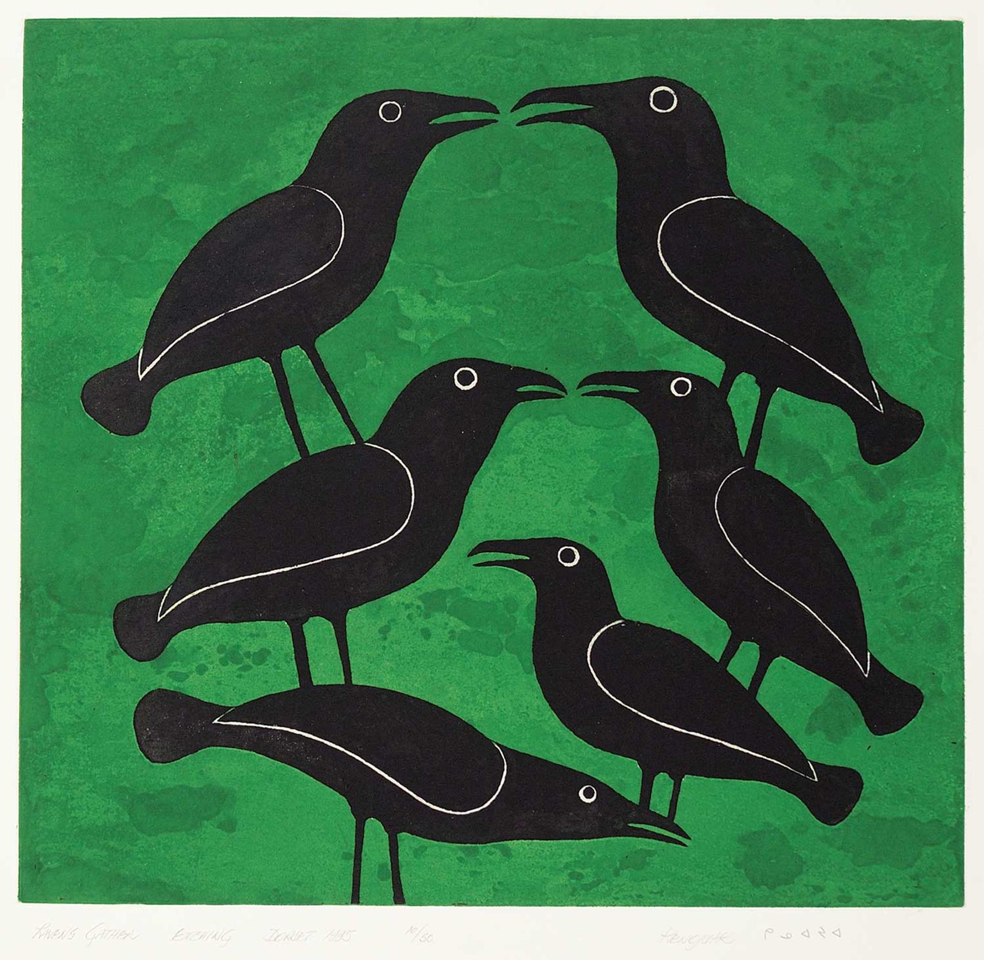 Kenojuak Ashevak (1927-2013) - Ravens Gather #10/50