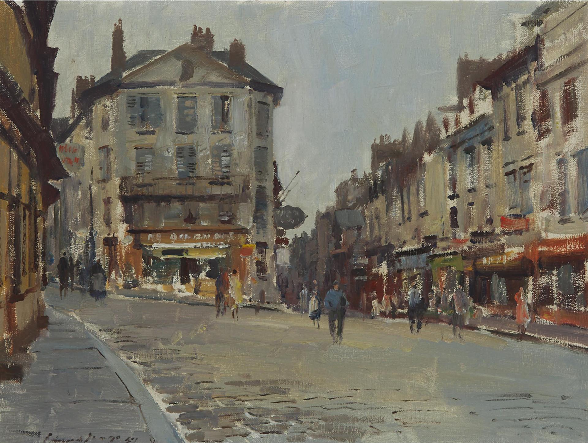 Edward Brian Seago (1910-1974) - Place Hamlin, Honfleur,  Ca. 1959
