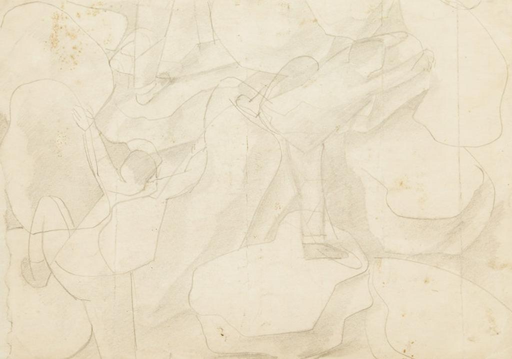 Stanley Spencer (1891-1959) - Climbers Switzerland (Study for Souvenir of Switzerland verso)