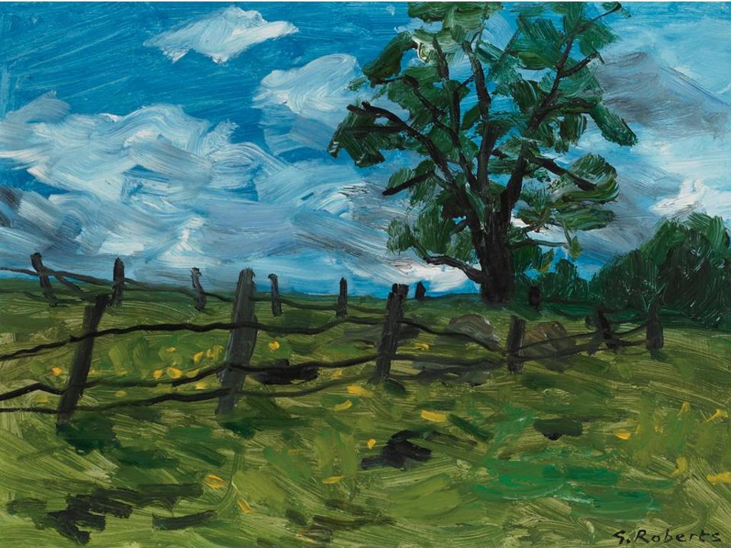 William Goodridge Roberts (1921-2001) - Fence And Black Cherry Tree, 1966