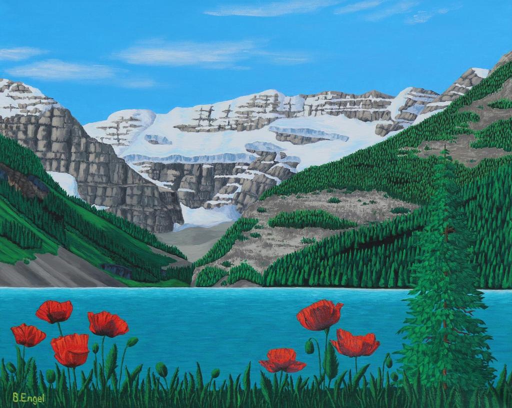 Barbara Engel - Poppies At Lake Louise