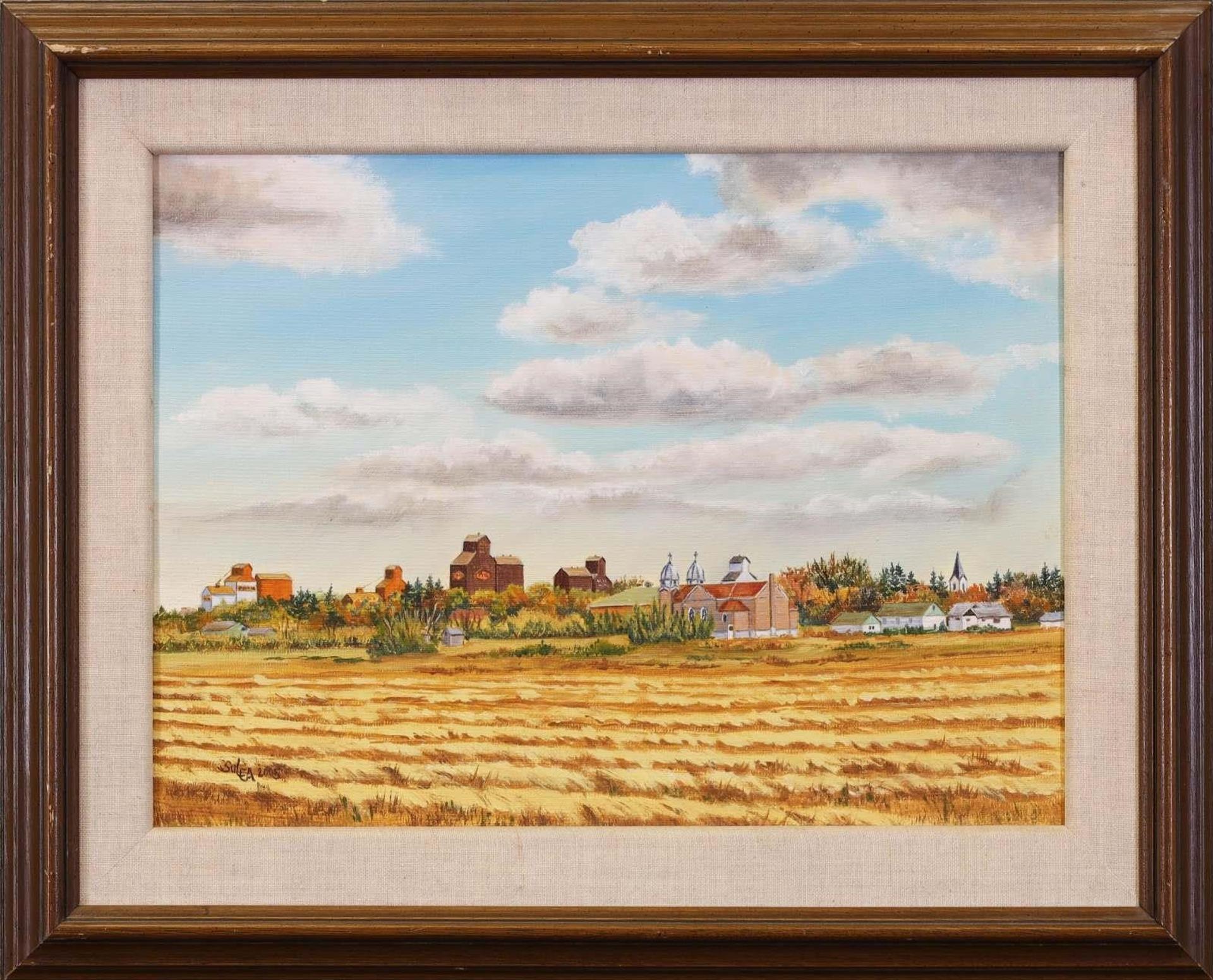 Ethel Sulea - “Village of Dysart, with Ukrainian Church”; c. 1975