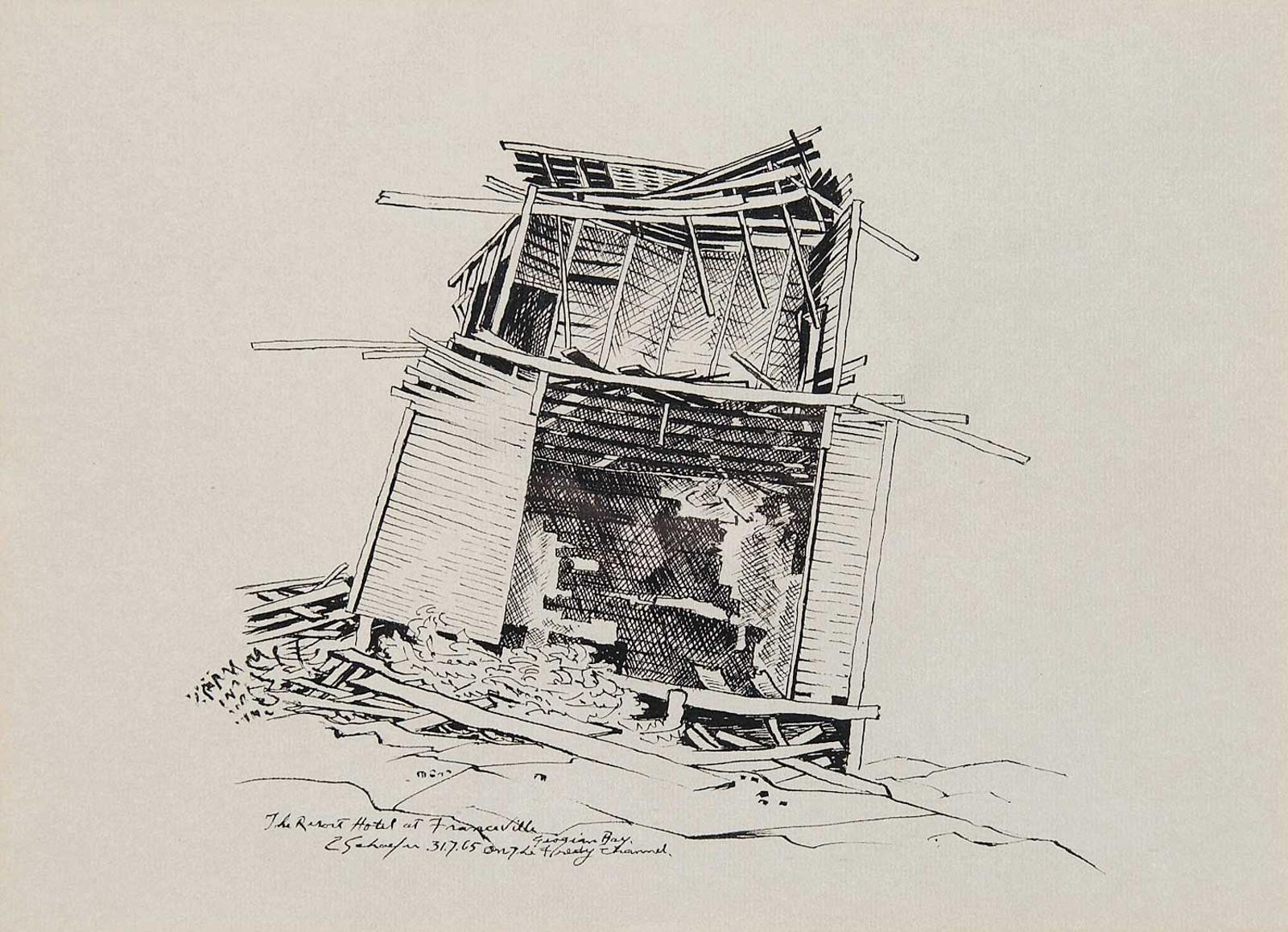 Carl Fellman Schaefer (1903-1995) - The Resort Hotel at Franceville, in the Freed Channel Area [Georgian Bay]