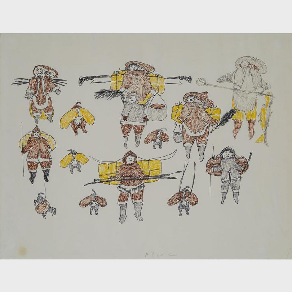 Pitseolak Ashoona (1904-1983) - Returning From A Hunt