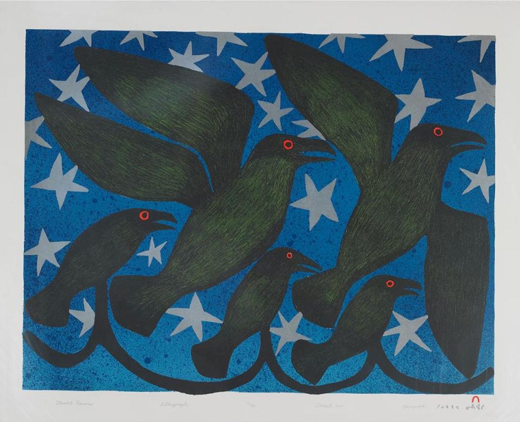 Kenojuak Ashevak (1927-2013) - Starlit Ravens