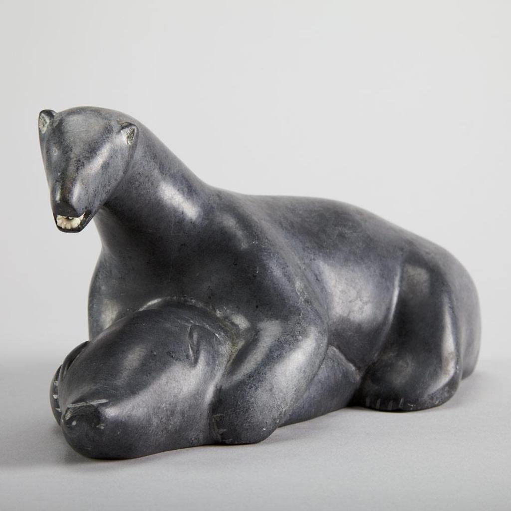 Andy Mamgark (1930-1997) - Polar Bear Eating A Seal