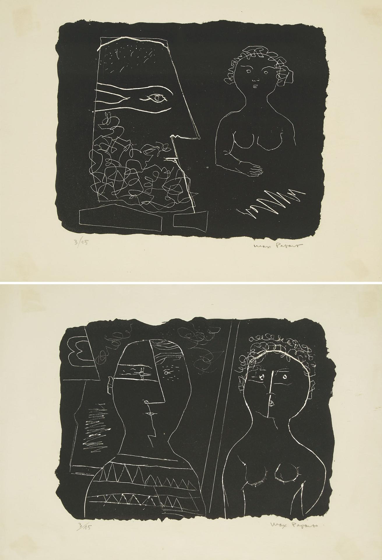 Max Papart (1911-1994) - Couple; Woman With Profile Head