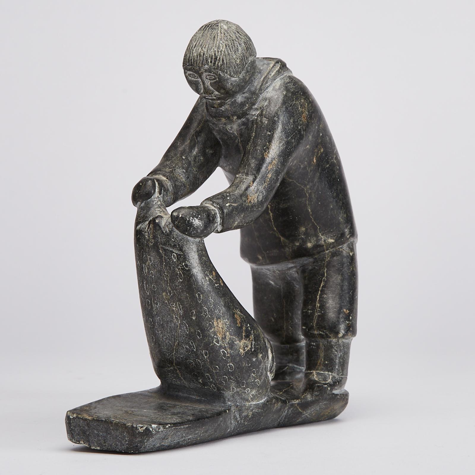Pingu Alaku (1930-1975) - Hunter Pulling Seal