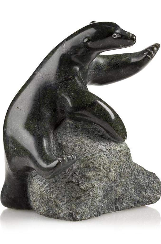 Henry Evaluardjuk (1923-2007) - Bear Climbing a Boulder