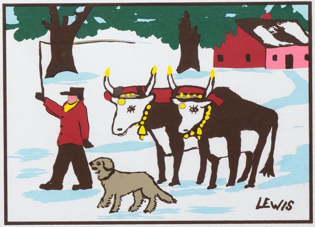 Maud Kathleen Lewis (1903-1970) - Untitled - Oxen