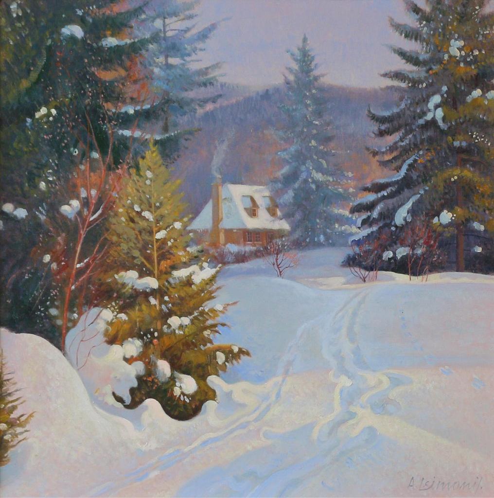 Andris Leimanis (1938) - Late Afternoon, Laurentian Scene; 1989