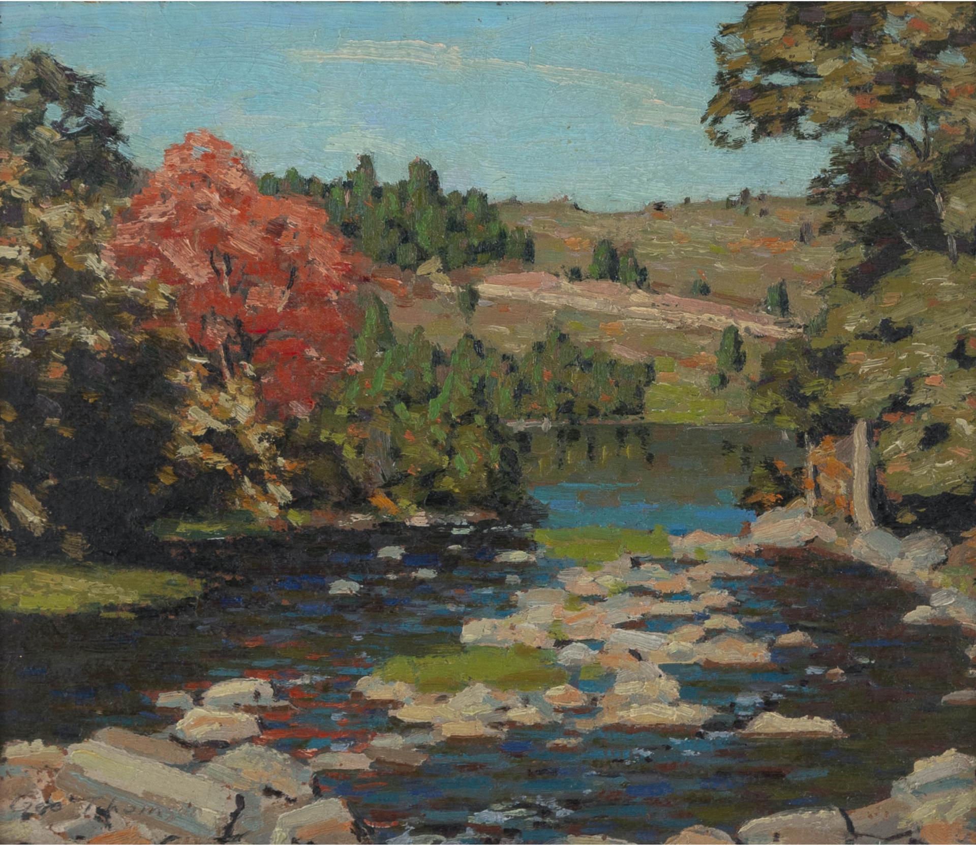 George Albert Thomson (1868-1965) - A Stormy Stream, Belfountain
