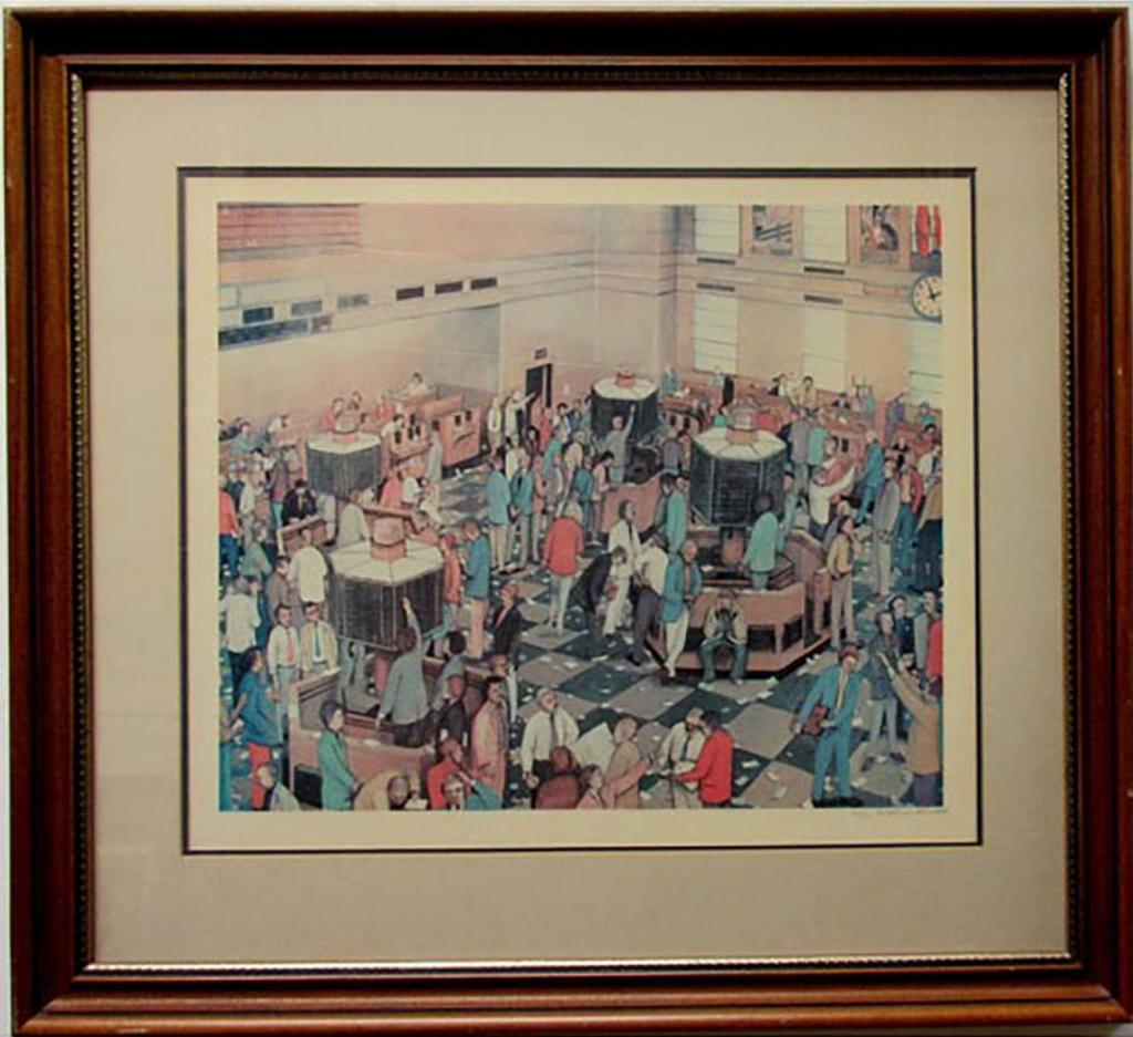 William Kurelek (1927-1977) - Light Trading On The Toronto Stock Exchange, 1973
