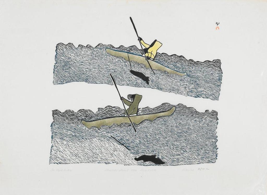 Pitseolak Ashoona (1904-1983) - The Kayak Hunters