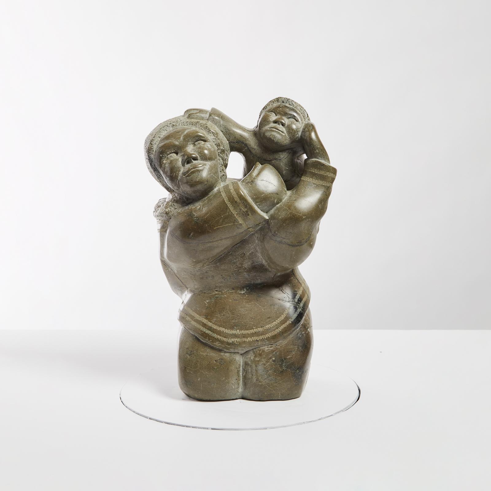 Aqjangajuk (Axangayu) Shaa (1937-2019) - Mother With Child On Her Shoulder