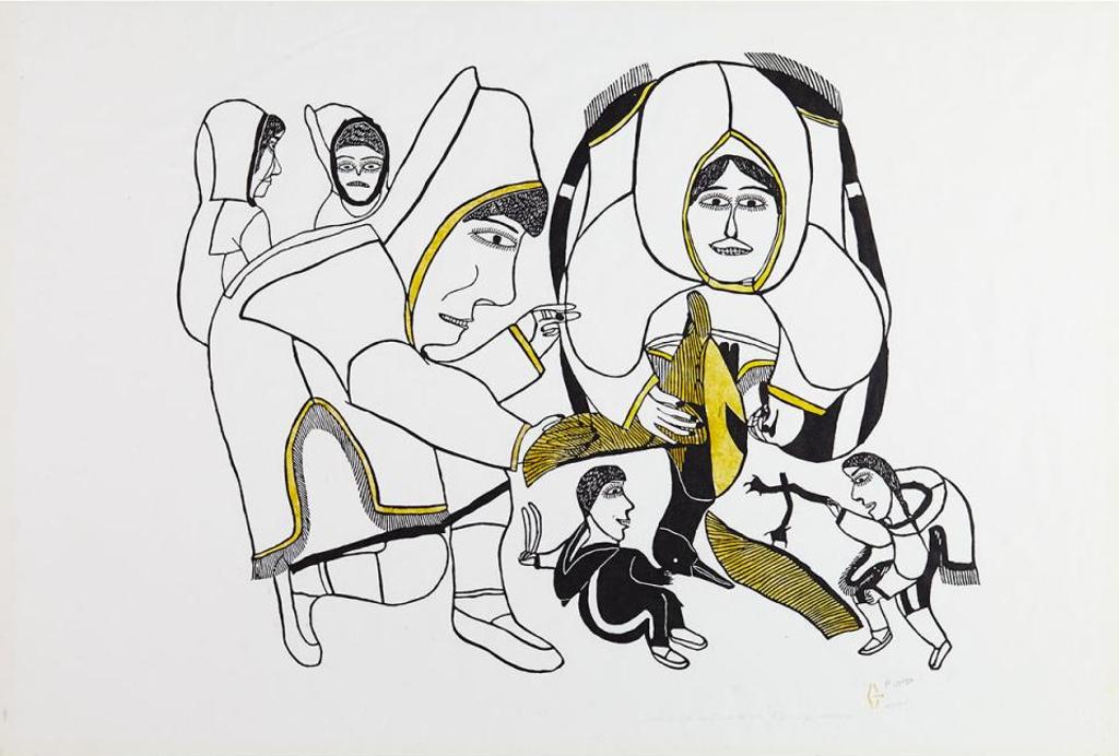 Janet Kigusiuq (1926-2005) - Cutting Up A Duck