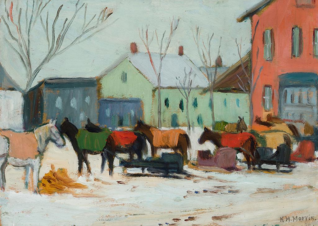 Kathleen Moir Morris (1893-1986) - Market in Winter, Berthierville, Quebec