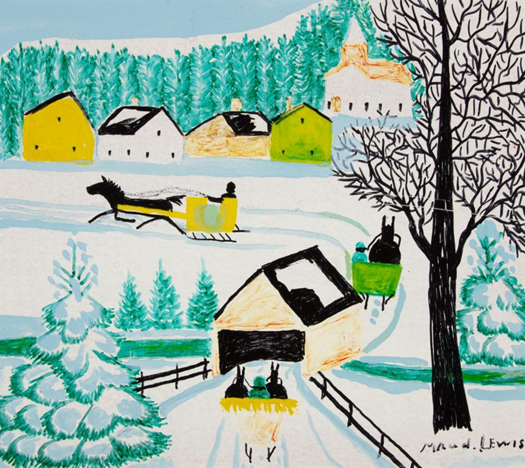 Maud Kathleen Lewis (1903-1970) - Covered Bridge in Winter