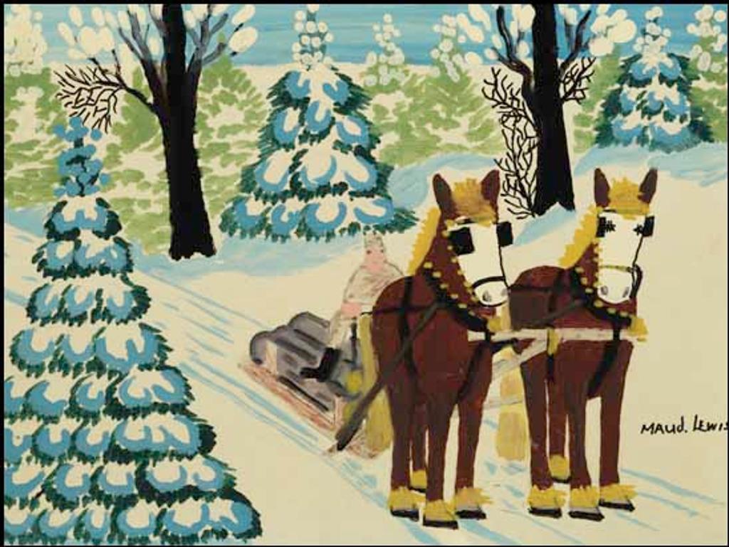 Maud Kathleen Lewis (1903-1970) - Hauling Logs
