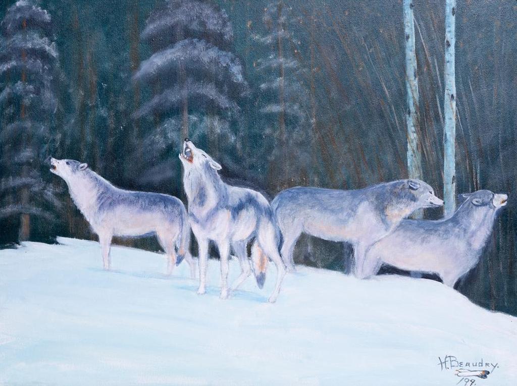 Henry [Askeyjoesno] Beaudry (1921-2016) - Untitled - Howling Wolves