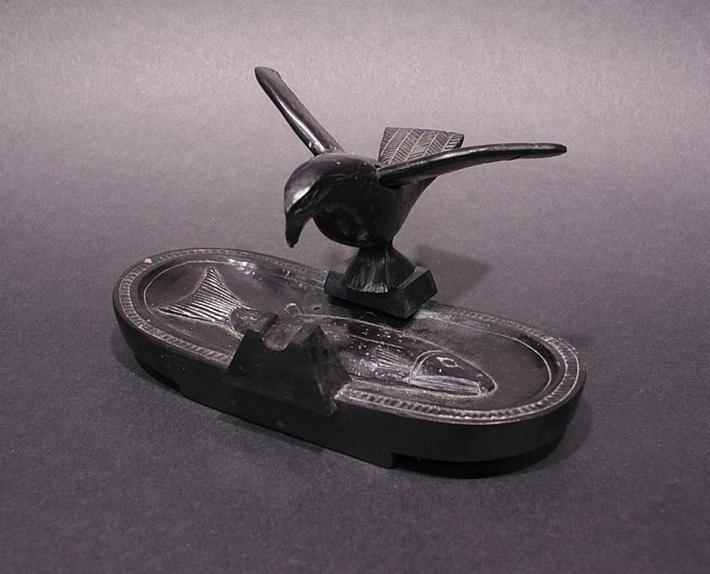 Rufus Moody (1923-1998) - a carved argillite oval ash tray