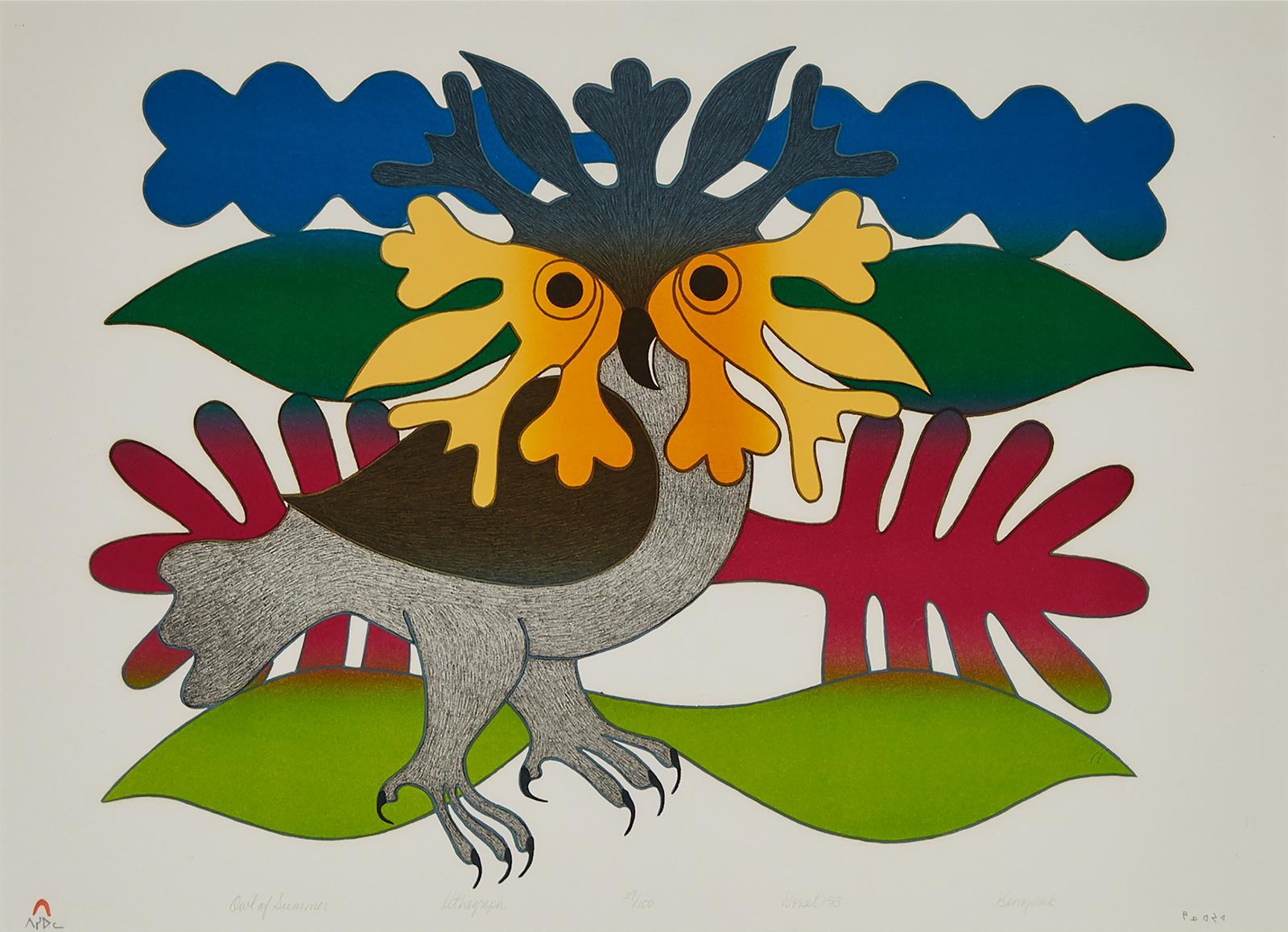 Kenojuak Ashevak (1927-2013) - Owl Of Summer