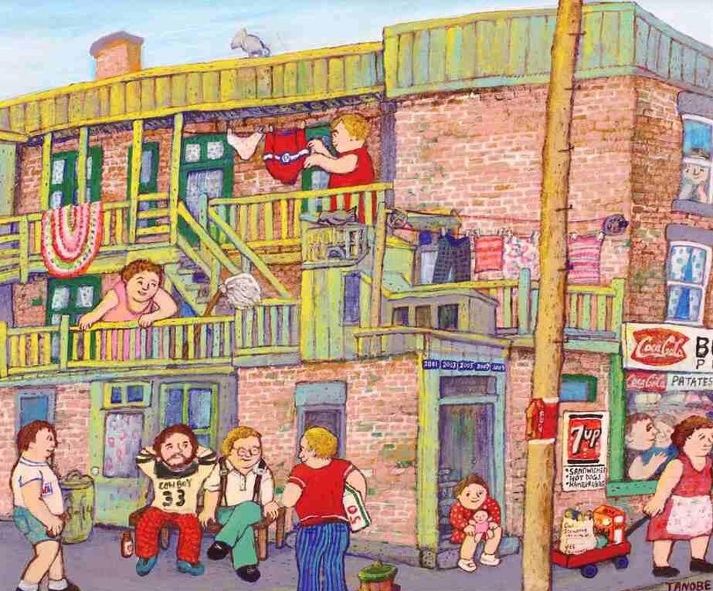 Miyuki Tanobe (1937) - Vie De Quartier (Rue Champlain, Coin Ontario, Montreal); 1979