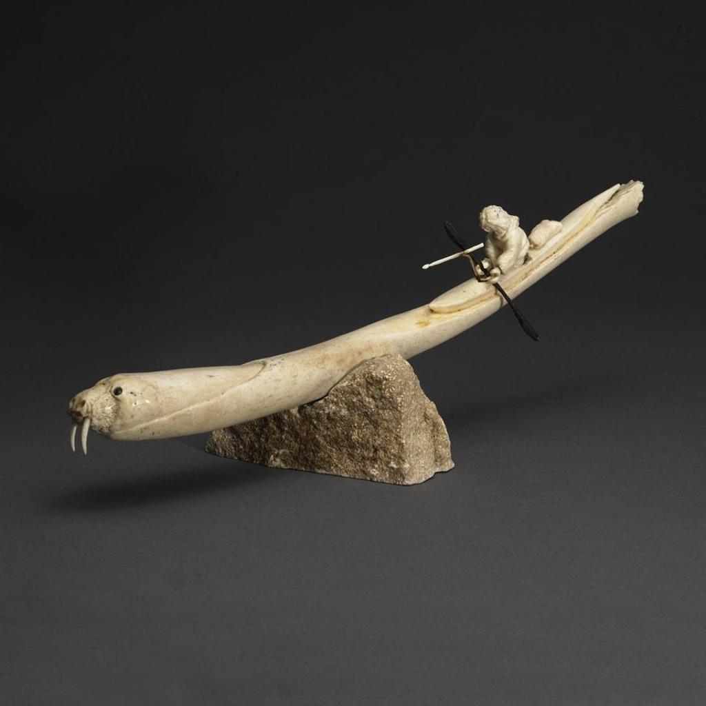 Manasie Akpaliapik (1955) - Hunter In A Kayak
