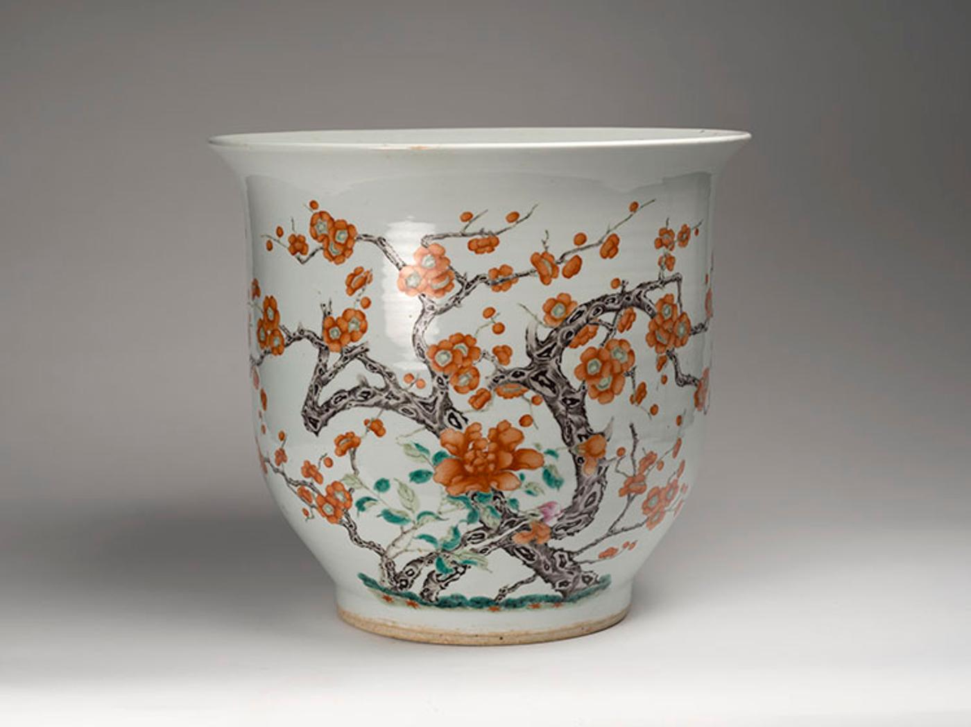 Chinese Art - A Large Chinese Famille Rose 'Prunus Blossom' Planter, Republican Period (1911-1949)