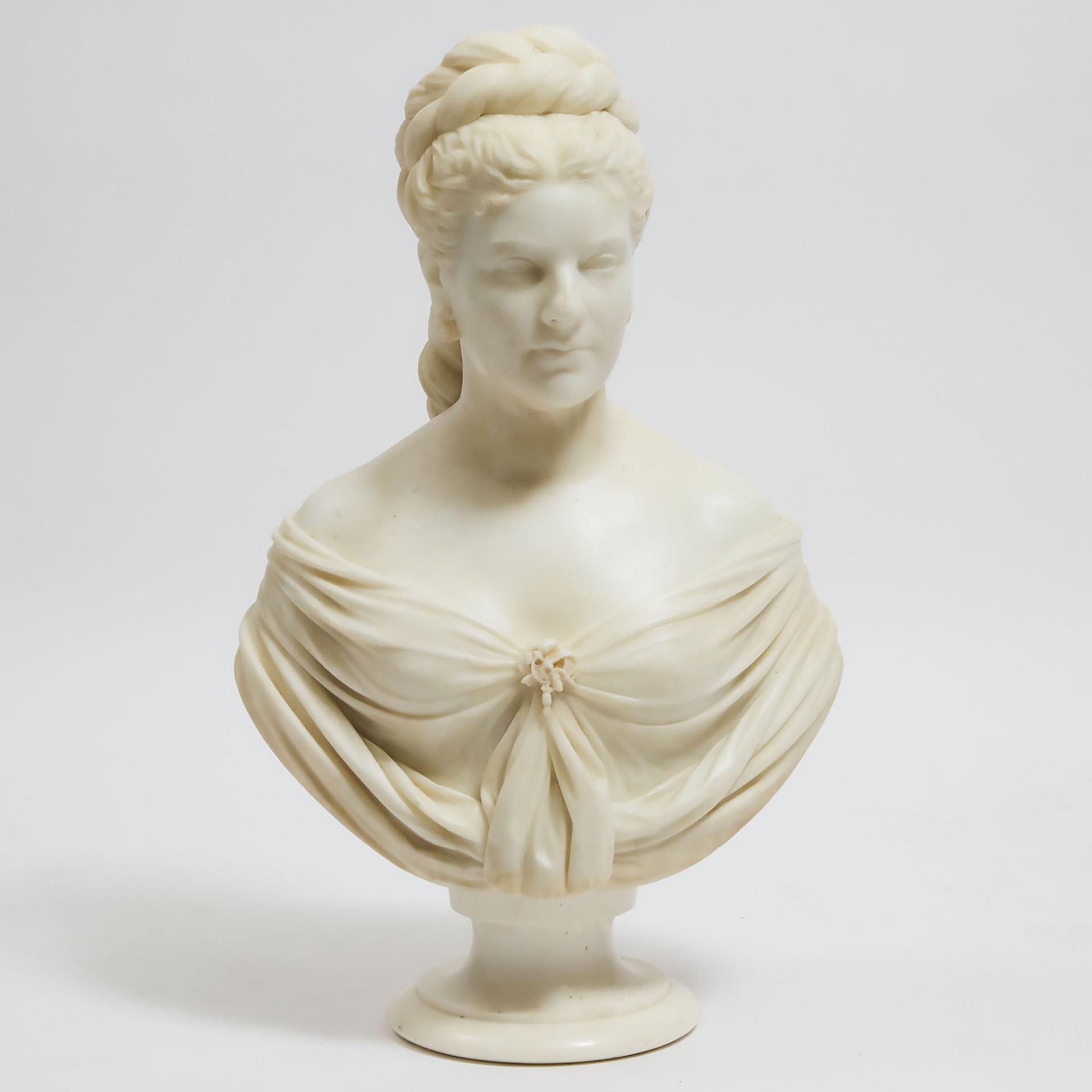 Pasquale Romanelli (1812-1887) - Bust Of A Young Woman