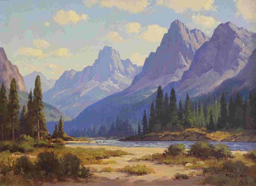 Roland Gissing (1895-1967) - Sunwapta River; 1950