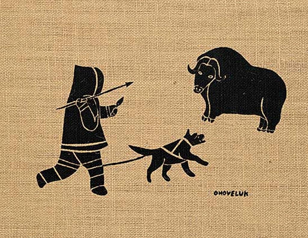 Mona Ohoveluk (1935-1992) - Untitled - Muskox Hunt