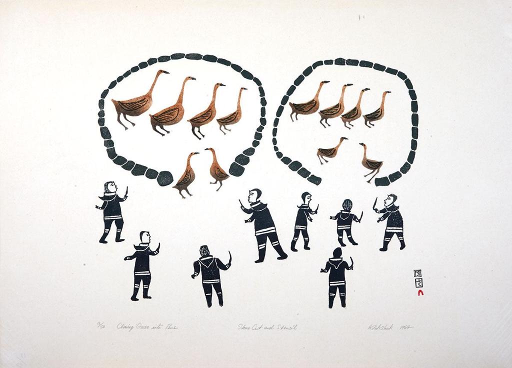 Kiakshuk (1886-1966) - Chasing Geese Into Pens