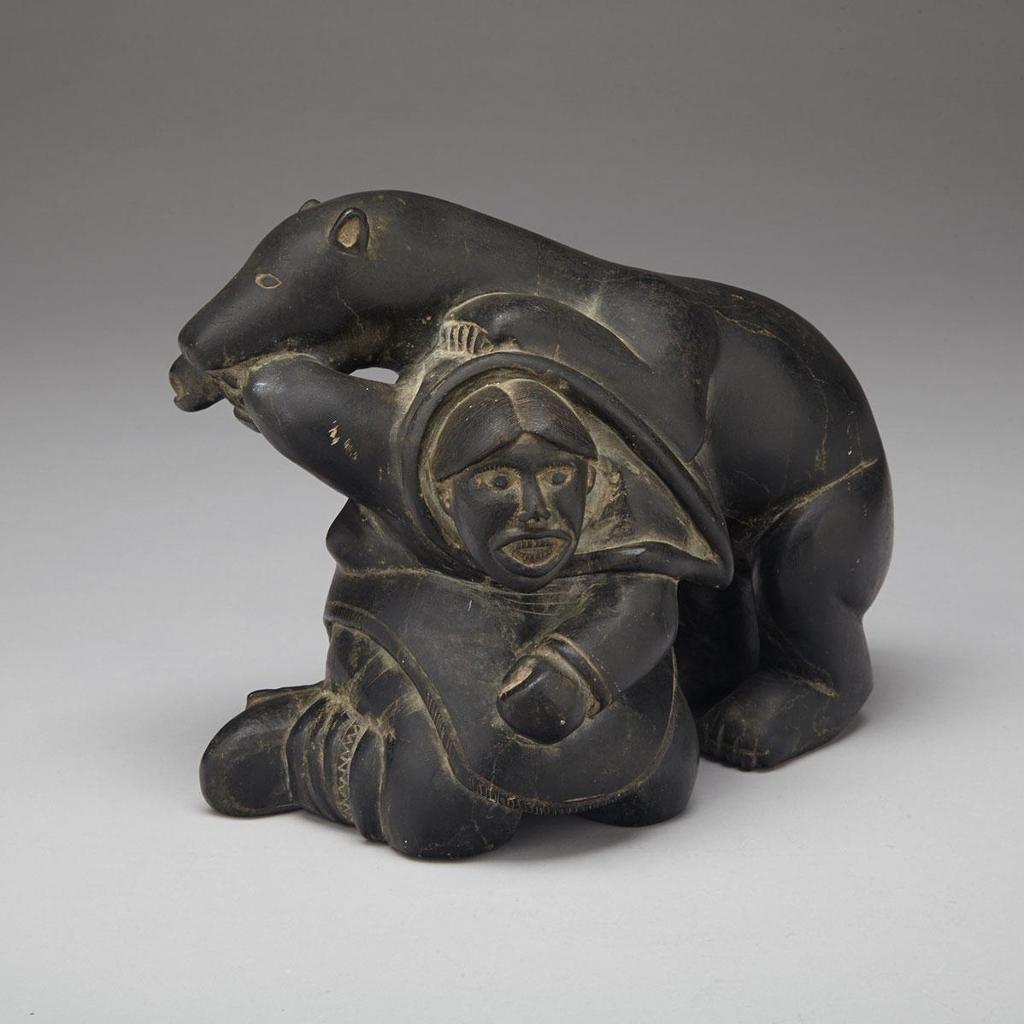 Davidialuk Alasua Amittu (1910-1976) - Polar Bear Attacking Woman