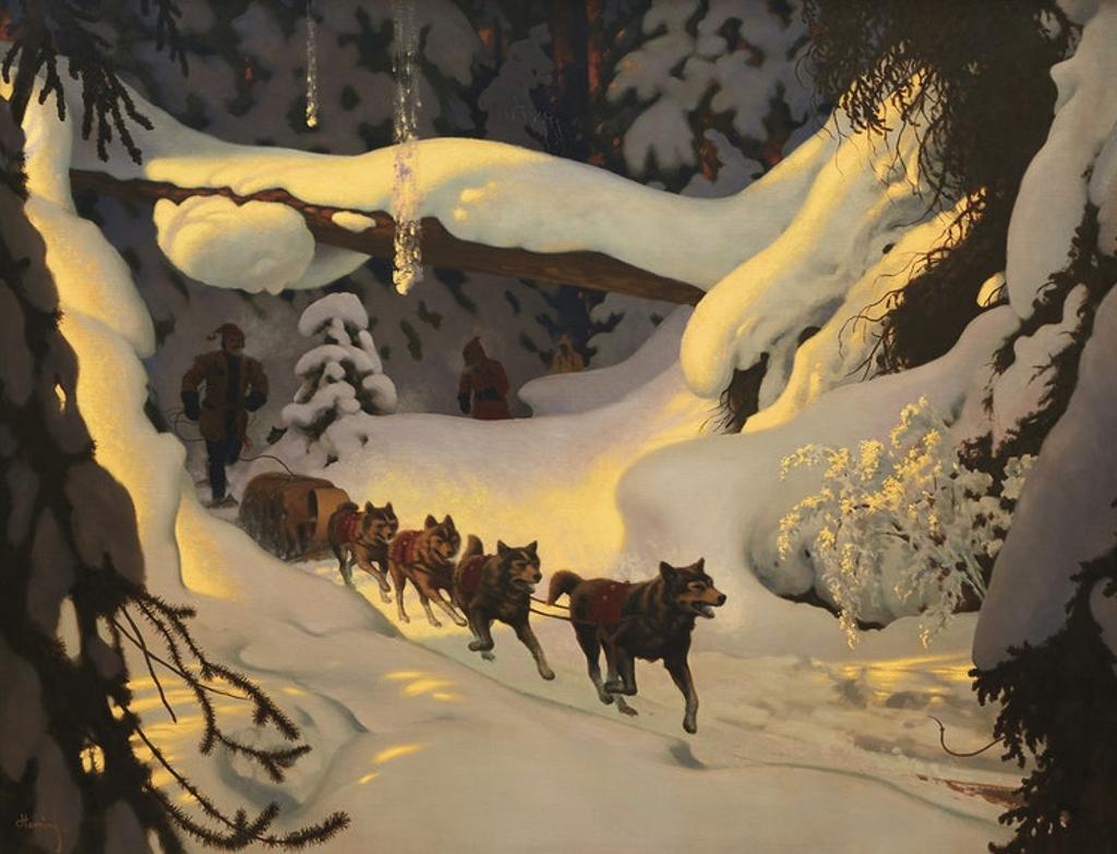 Arthur Henry Howard Heming (1870-1940) - Nearing a Fur Post