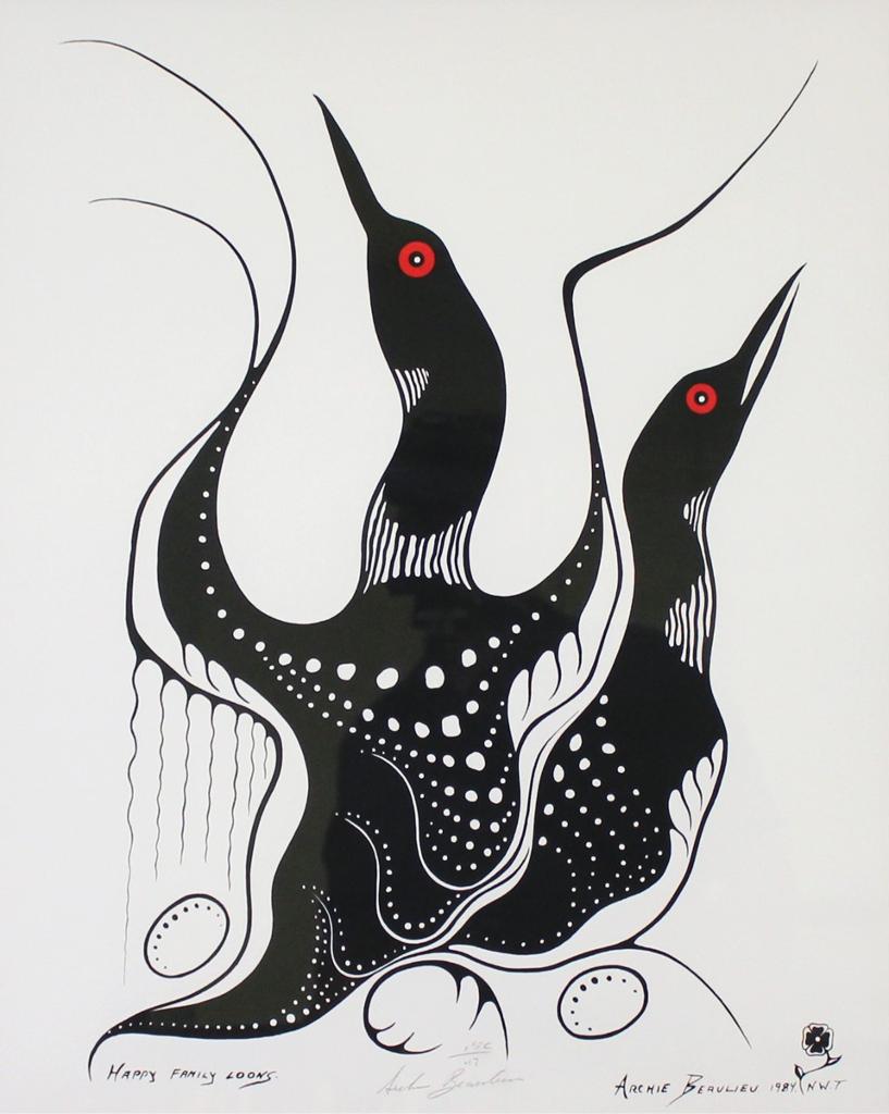 Archie Beaulieu (1952-2017) - Happy Family Loons; 1984; ed. of 47