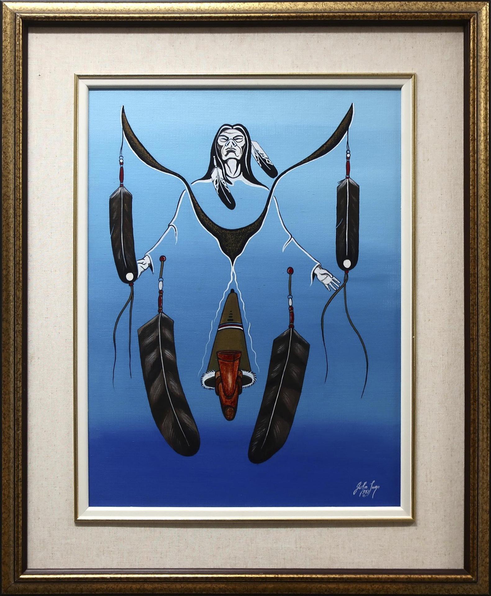 John Turo (1952-1997) - Untitled (Warrior, Feathers, Peace Pipe)