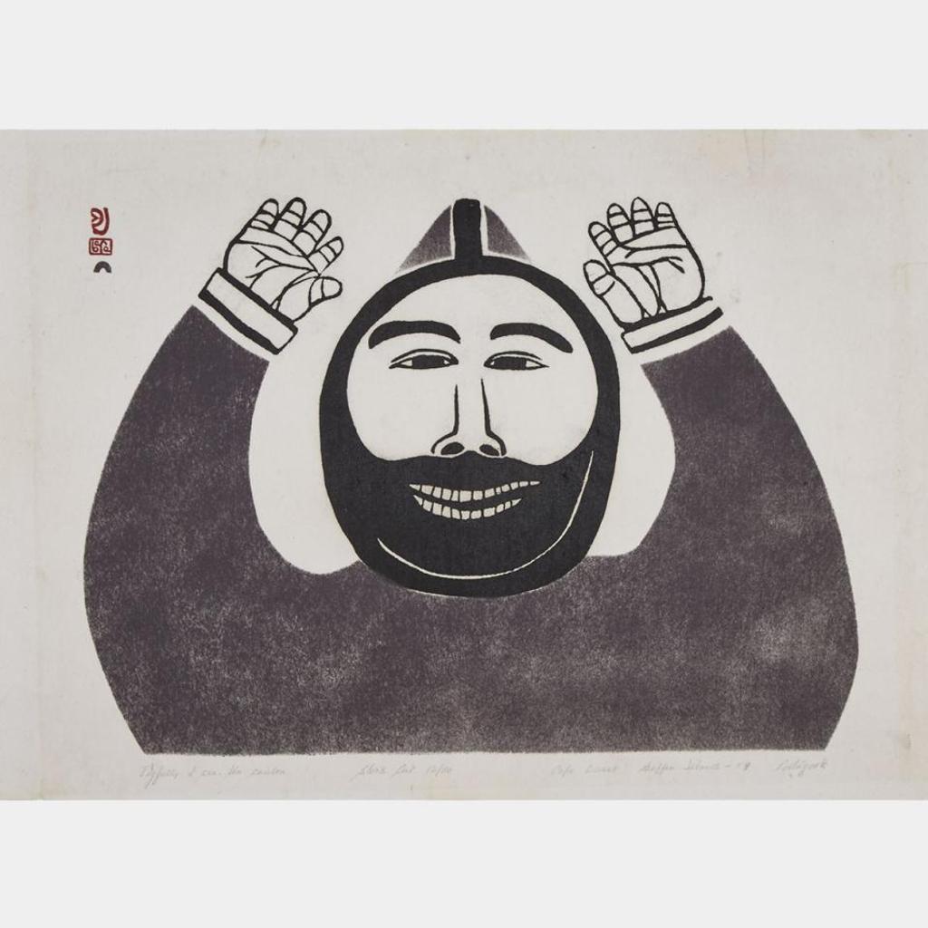 Joseph Pootoogook (1887-1958) - Joyfully I See Ten Caribou