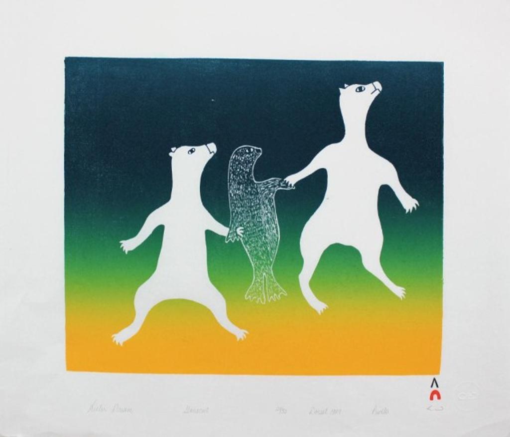 Pudlo Pudlat (1916-1992) - Winter Dream, 1989 #26, stonecut, 21/50