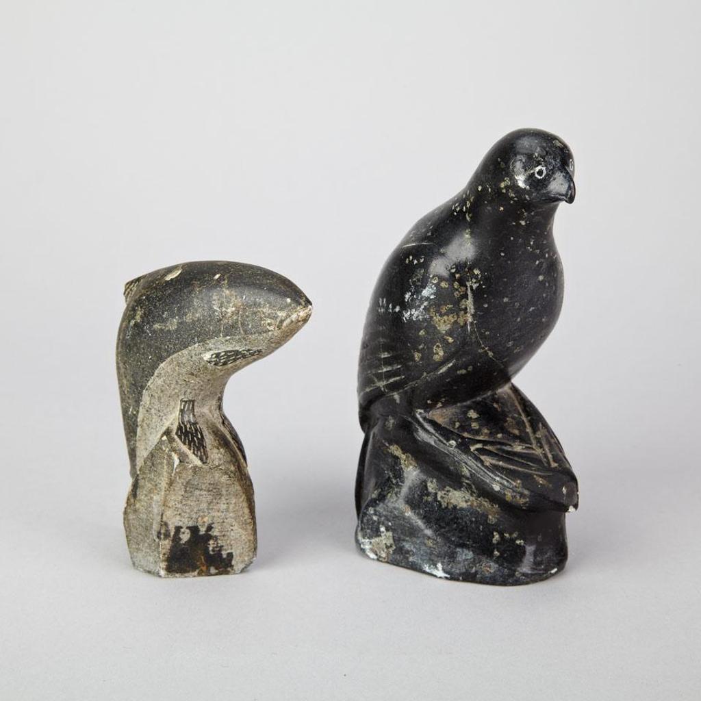 Peter Ussuqi Anauta (1934) - Fish, Bird Perched On A Rock