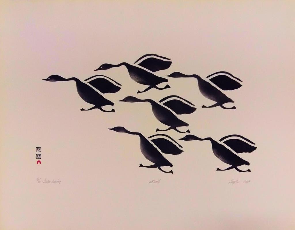 Iyola Kingwatsiak (1933-2000) - Geese Leaving, 1964