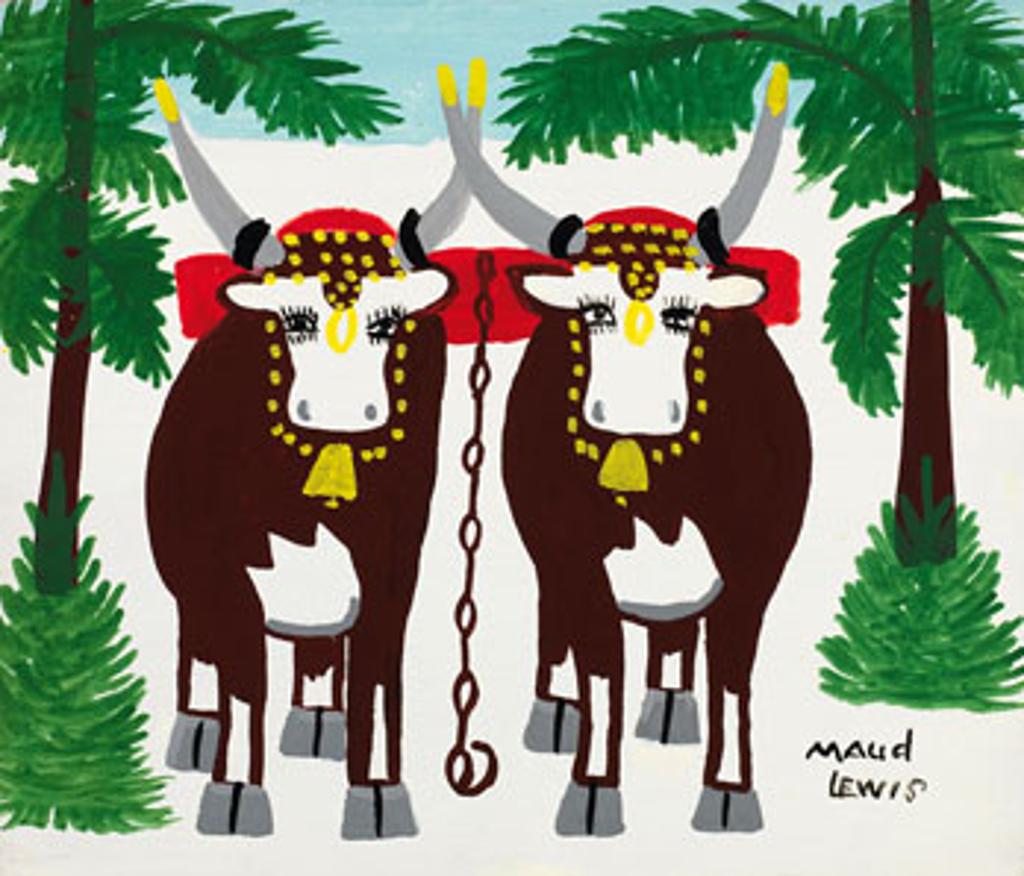 Maud Kathleen Lewis (1903-1970) - Two Oxen