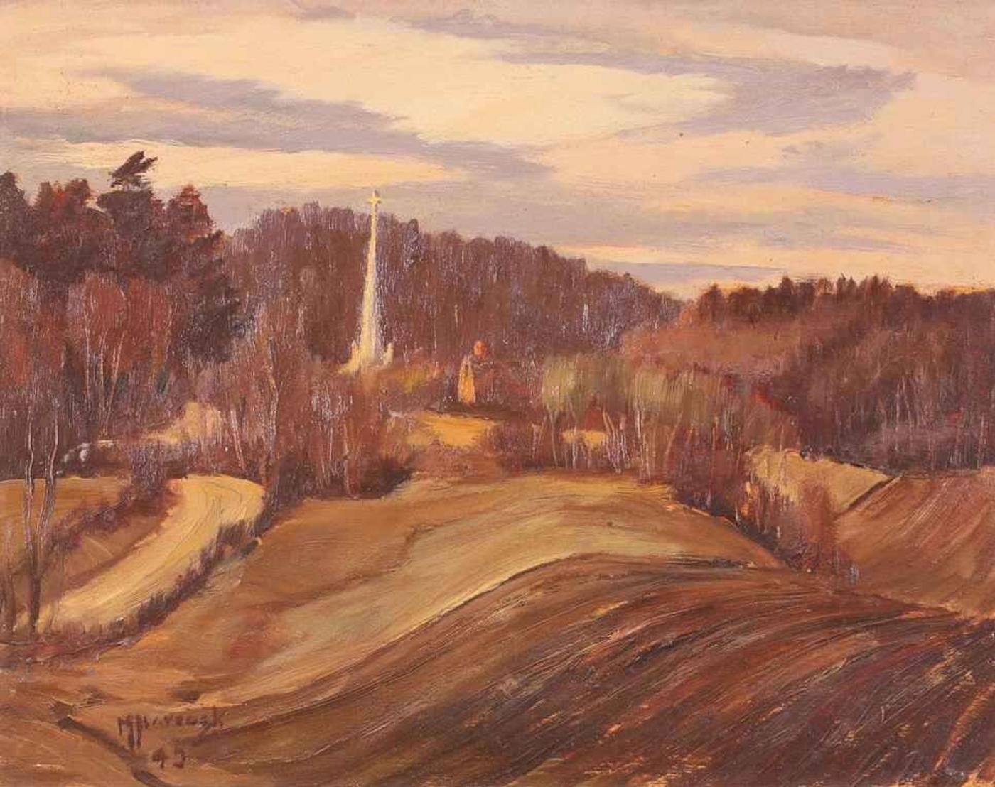 Maurice Hall Haycock (1900-1988) - Near Perkins Mills, Quebec; 1945