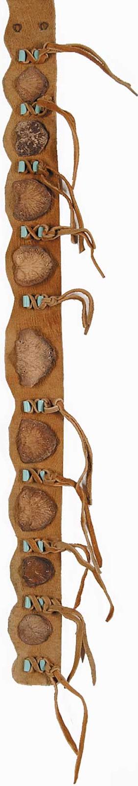 First Nations Basket School - Hide Belt with Vertebrae Discs